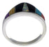 Genuine Sterling Silver Multicolor Ring Size 6-3/4 EX43898